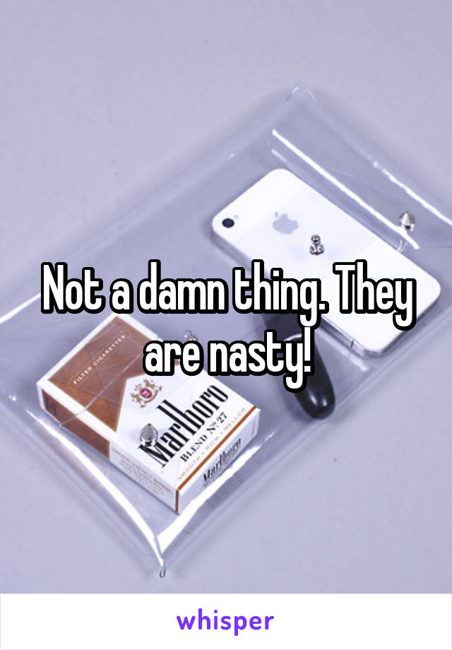 Not a damn thing. They are nasty!