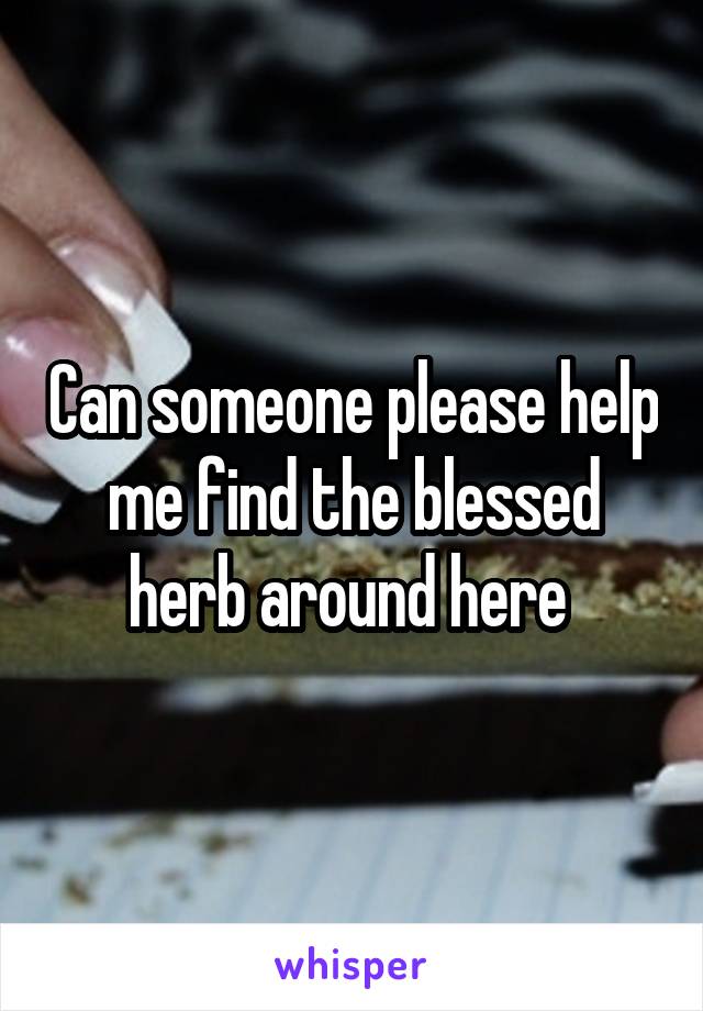 Can someone please help me find the blessed herb around here 