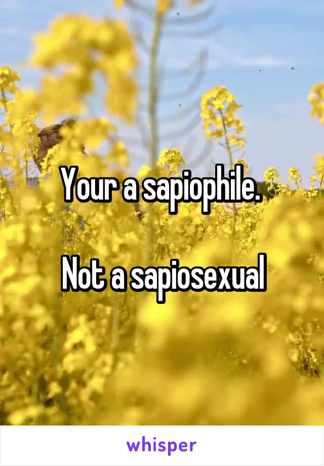 Your a sapiophile. 

Not a sapiosexual