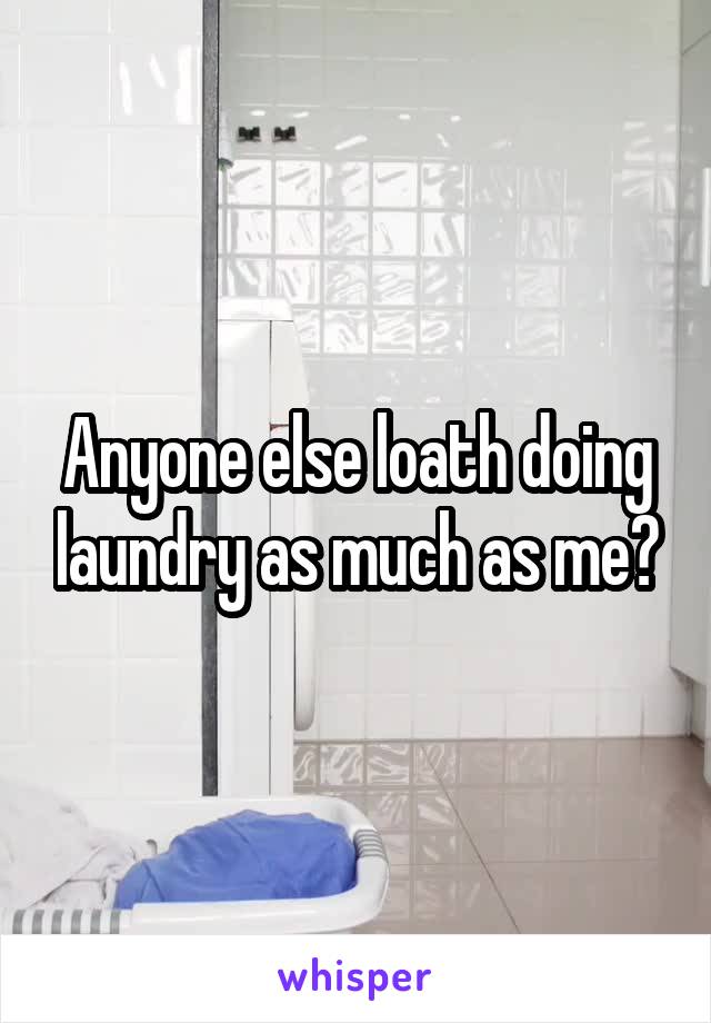 Anyone else loath doing laundry as much as me?