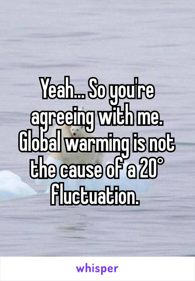 Yeah... So you're agreeing with me. Global warming is not the cause of a 20° fluctuation. 