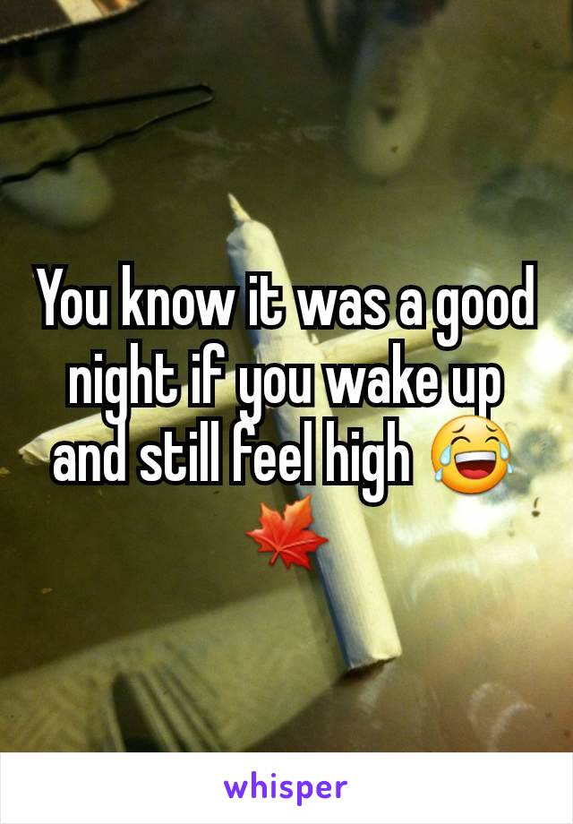 You know it was a good night if you wake up and still feel high 😂🍁