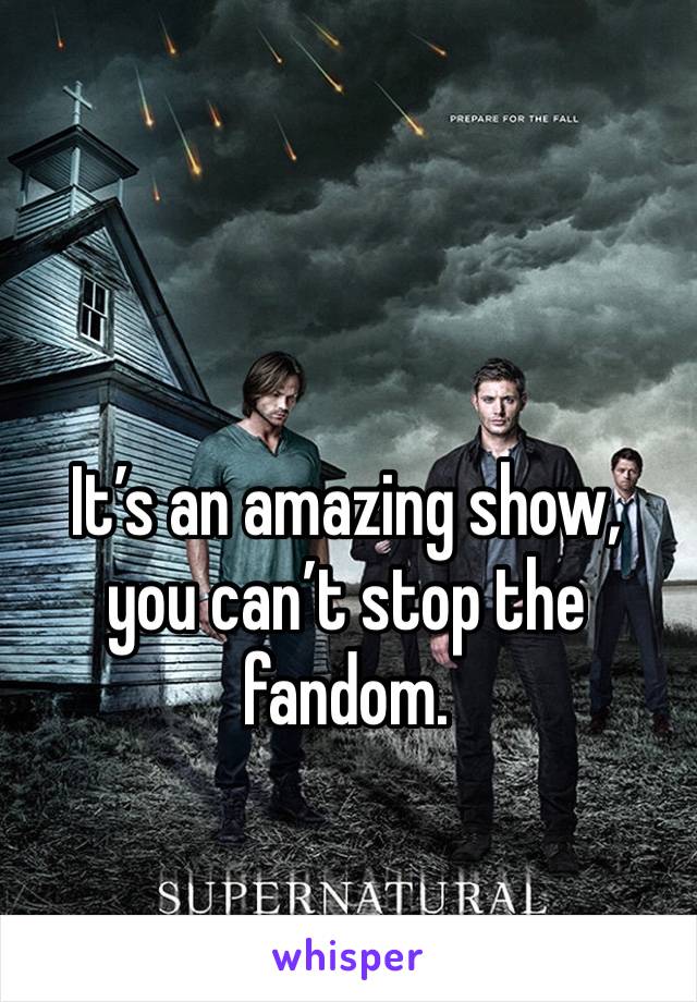 It’s an amazing show, you can’t stop the fandom.