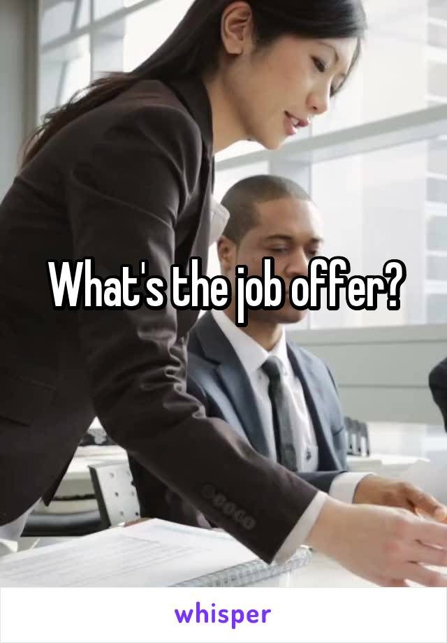 What's the job offer?
