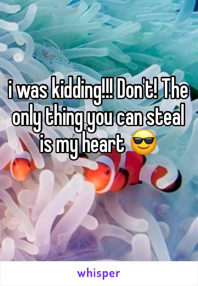 i was kidding!!! Don't! The only thing you can steal is my heart 😎