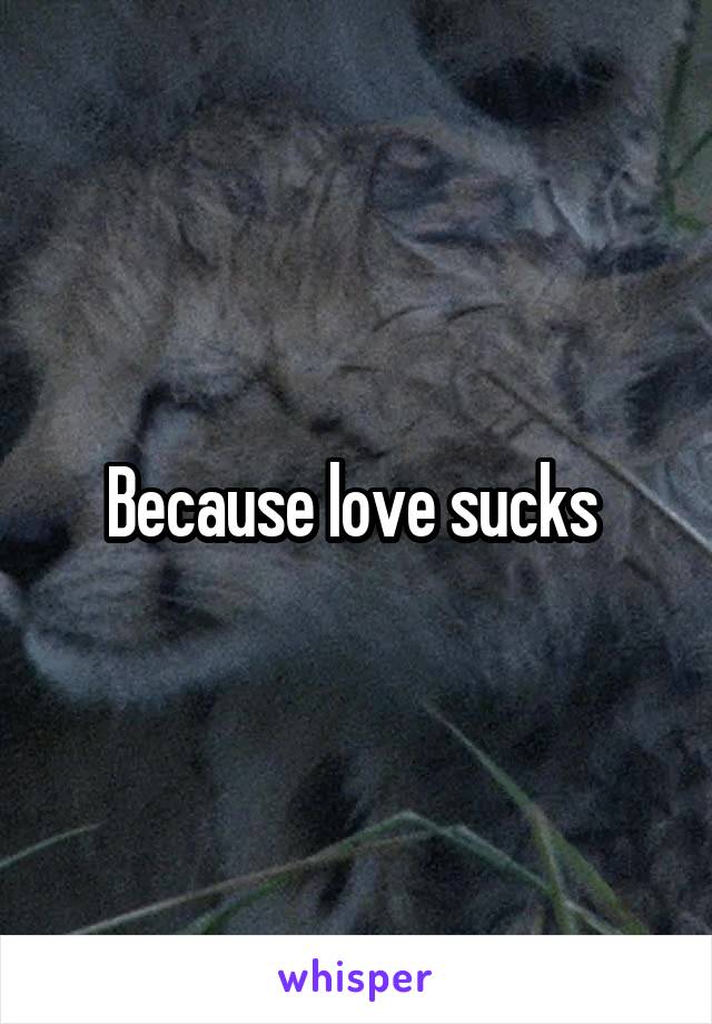 Because love sucks 
