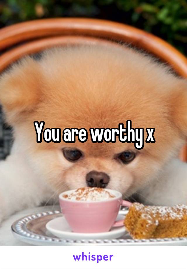 You are worthy x