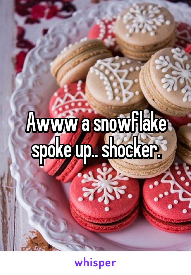 Awww a snowflake spoke up.. shocker.