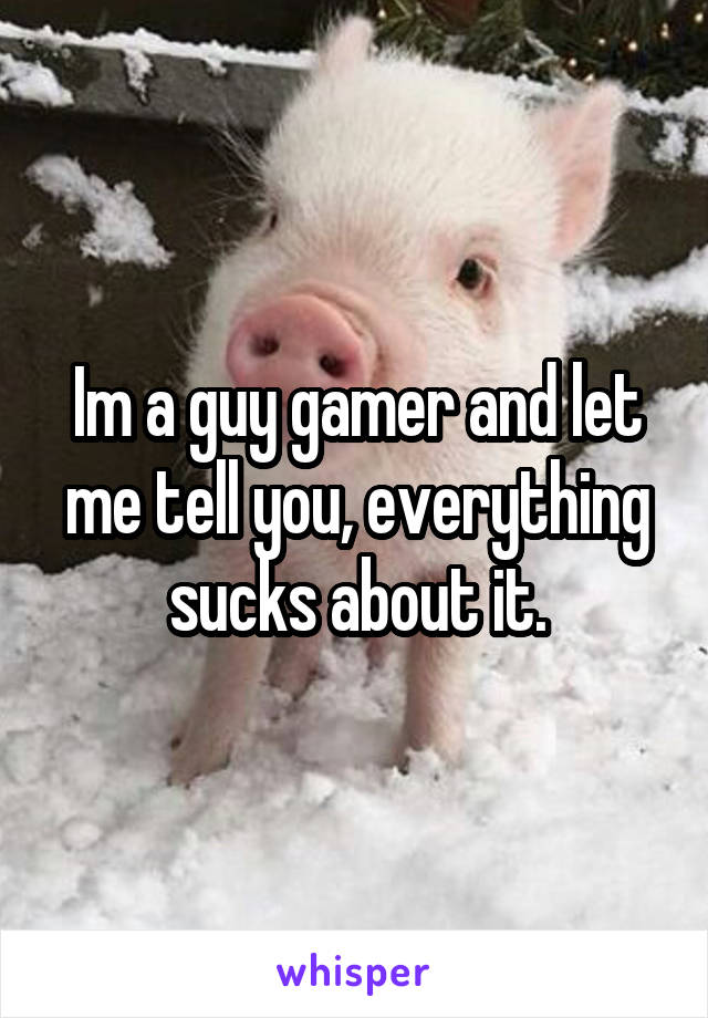 Im a guy gamer and let me tell you, everything sucks about it.