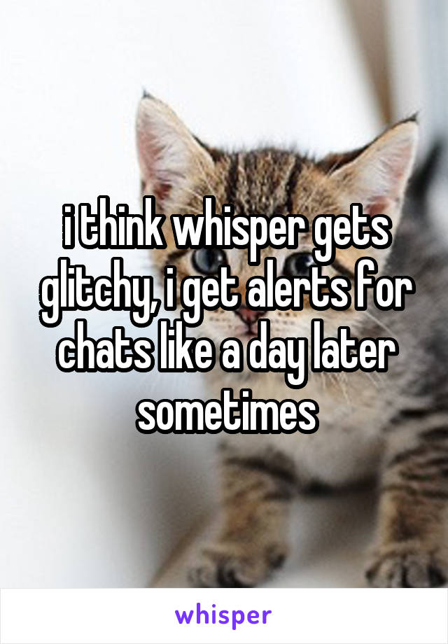 i think whisper gets glitchy, i get alerts for chats like a day later sometimes