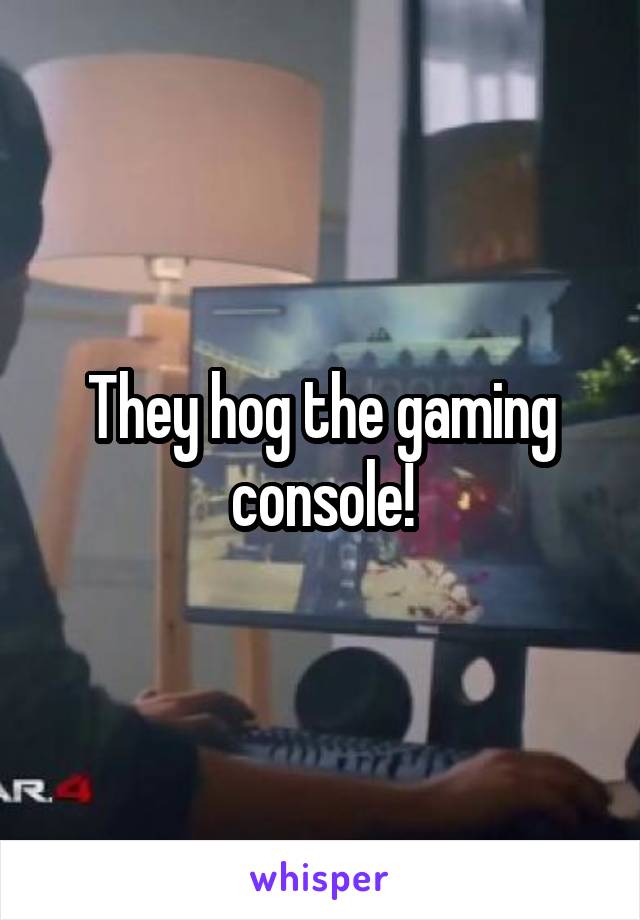 They hog the gaming console!