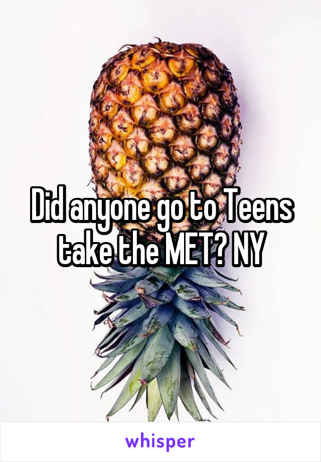 Did anyone go to Teens take the MET? NY