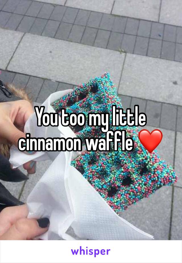 You too my little cinnamon waffle ❤️