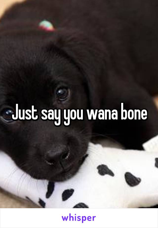 Just say you wana bone