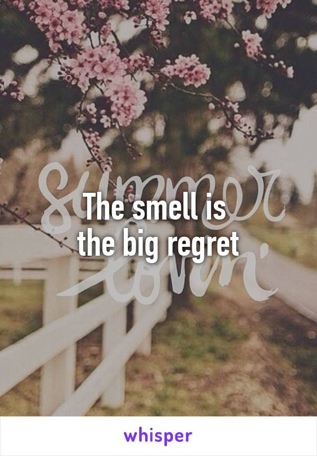 The smell is 
the big regret