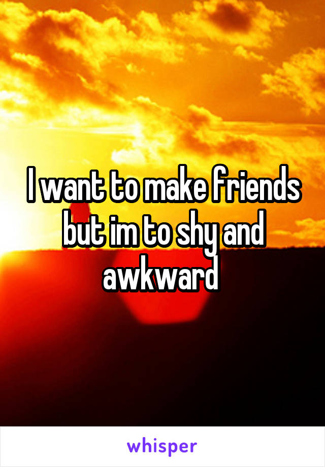 I want to make friends but im to shy and awkward 