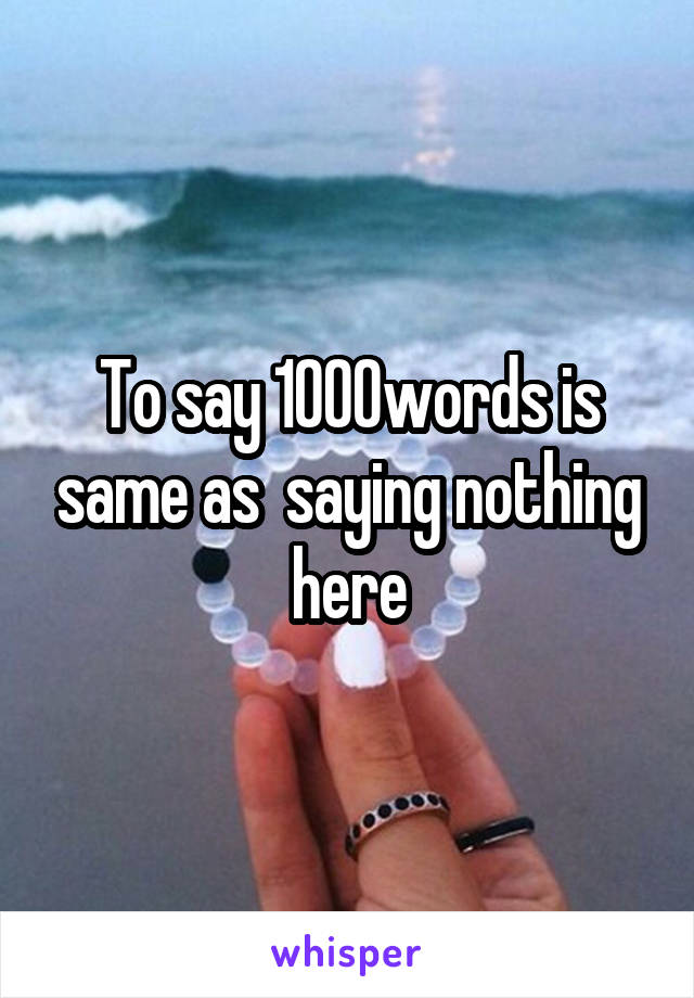 To say 1000words is same as  saying nothing here