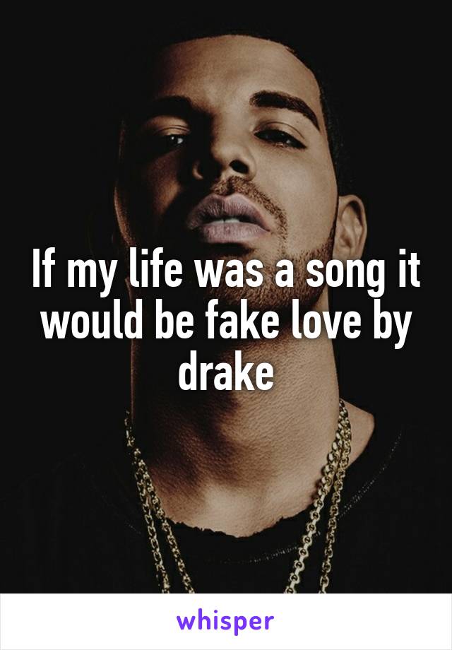 If my life was a song it would be fake love by drake