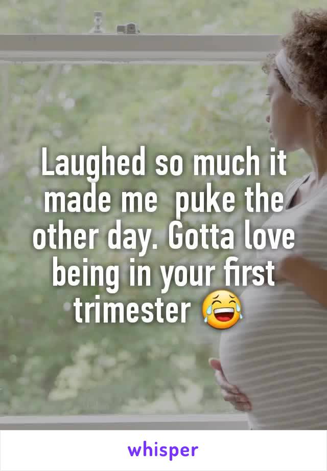 Laughed so much it made me  puke the other day. Gotta love being in your first trimester ðŸ˜‚ 