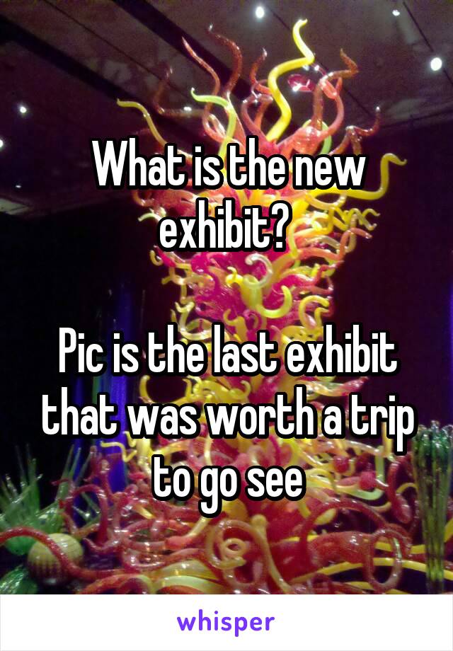 What is the new exhibit? 

Pic is the last exhibit that was worth a trip to go see