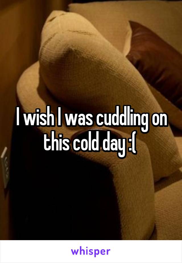 I wish I was cuddling on this cold day :( 
