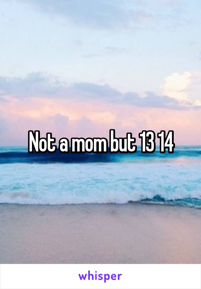 Not a mom but 13 14