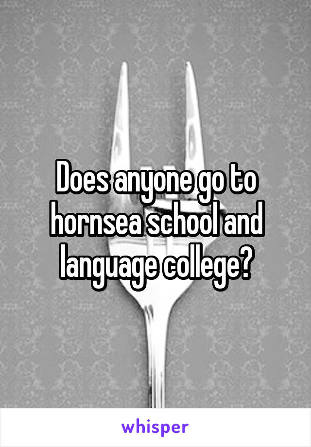 Does anyone go to hornsea school and language college?