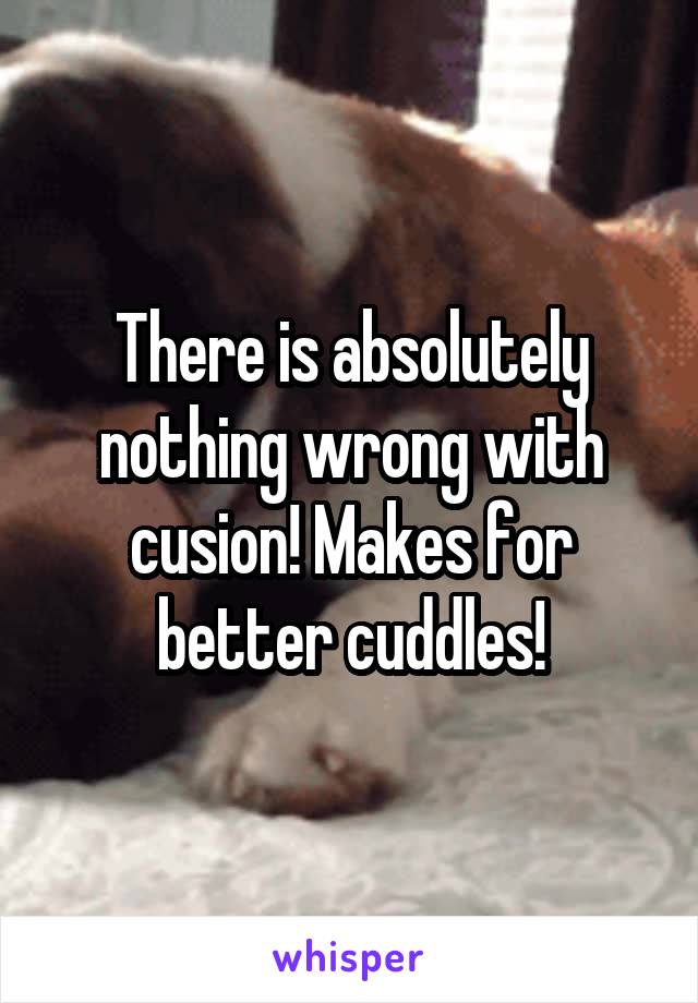 There is absolutely nothing wrong with cusion! Makes for better cuddles!