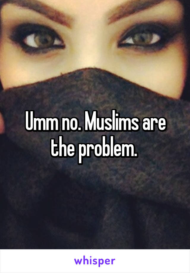 Umm no. Muslims are the problem. 