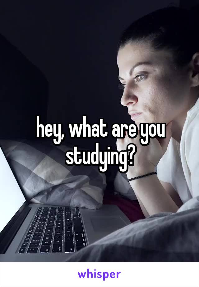 hey, what are you studying?