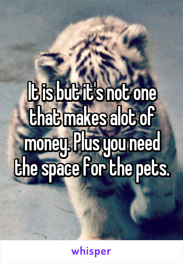 It is but it's not one that makes alot of money. Plus you need the space for the pets.