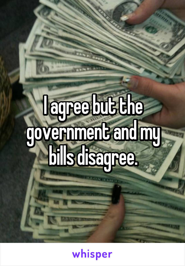 I agree but the government and my bills disagree.