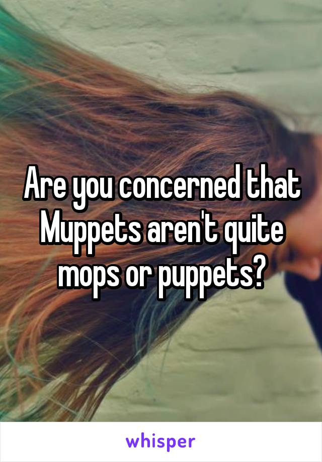 Are you concerned that Muppets aren't quite mops or puppets?