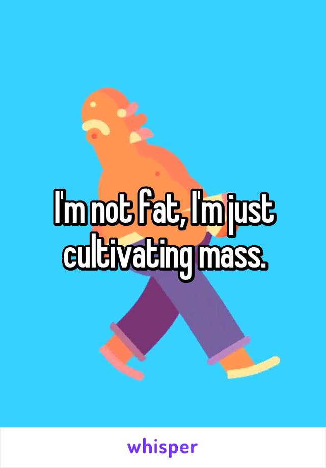 I'm not fat, I'm just cultivating mass.