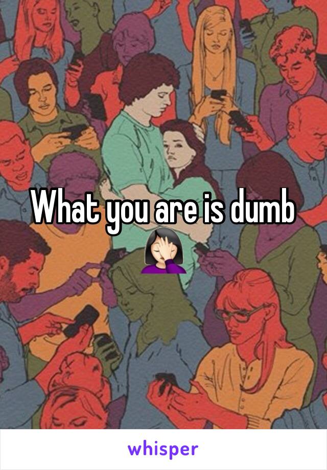 What you are is dumb 🤦🏻‍♀️