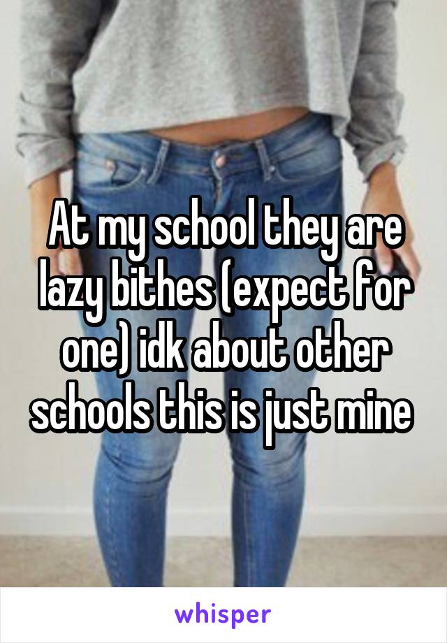At my school they are lazy bithes (expect for one) idk about other schools this is just mine 