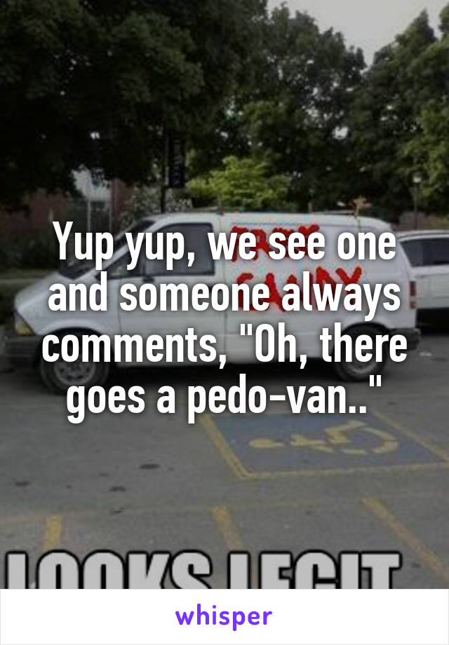 Yup yup, we see one and someone always comments, "Oh, there goes a pedo-van.."