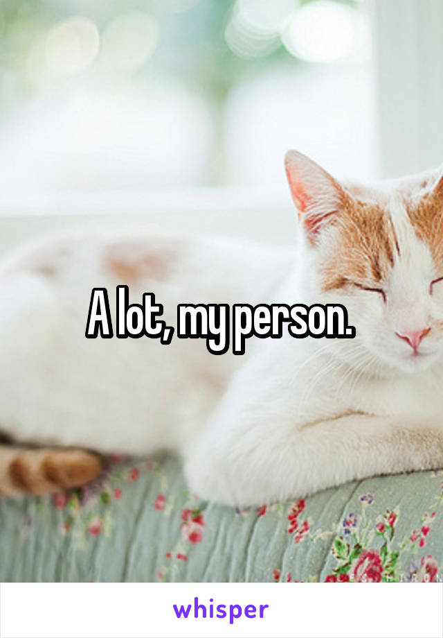 A lot, my person. 