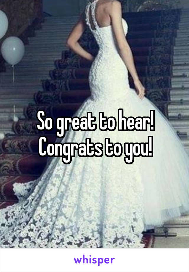 So great to hear! Congrats to you!