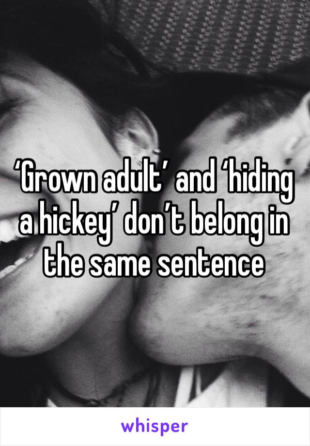 ‘Grown adult’ and ‘hiding a hickey’ don’t belong in the same sentence