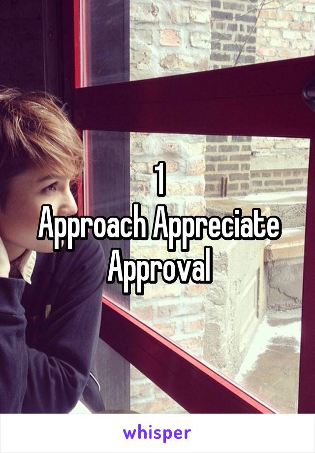 1
Approach Appreciate Approval