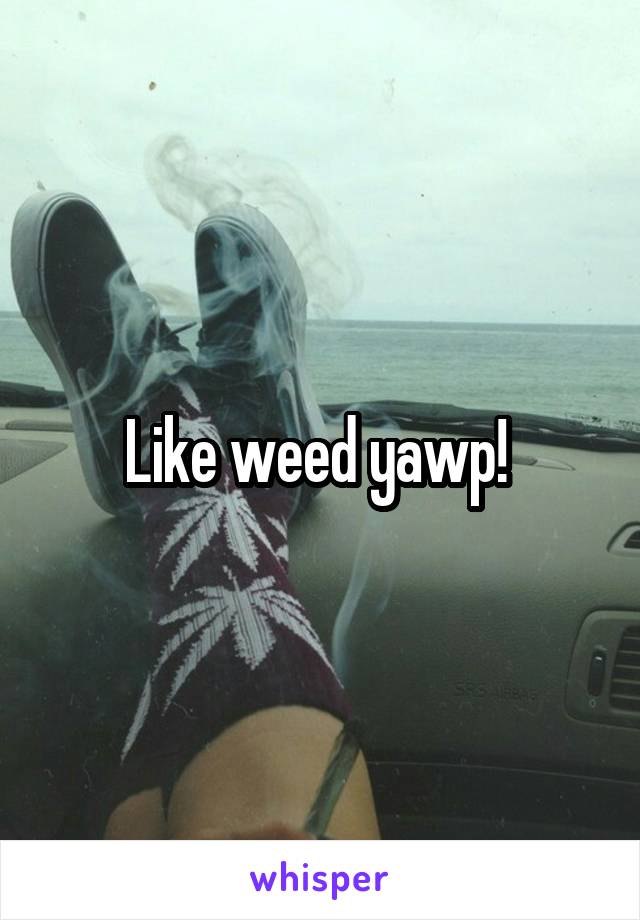 Like weed yawp! 