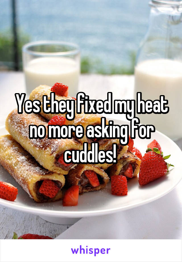 Yes they fixed my heat no more asking for cuddles! 