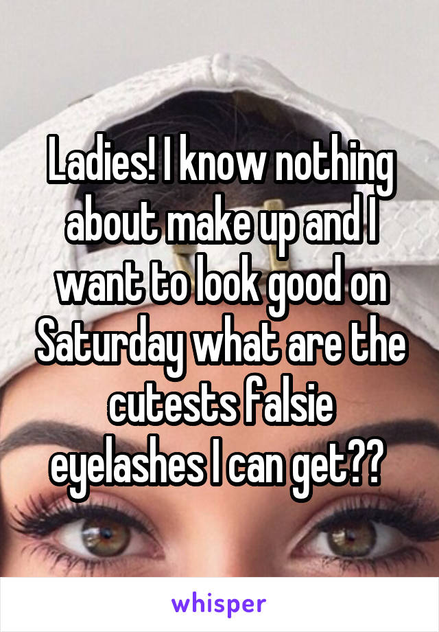 Ladies! I know nothing about make up and I want to look good on Saturday what are the cutests falsie eyelashes I can get?? 