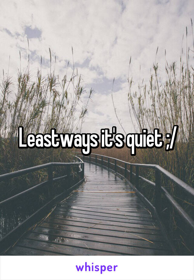 Leastways it's quiet ;/