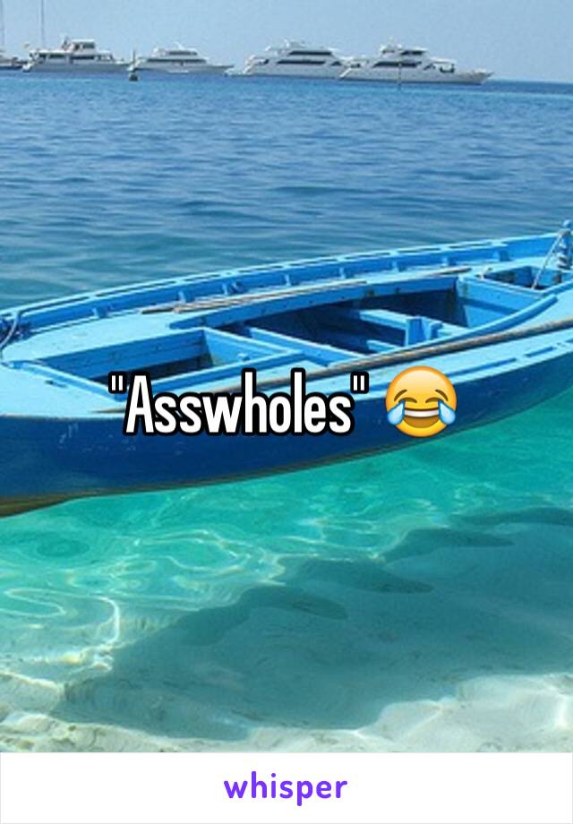 "Asswholes" 😂