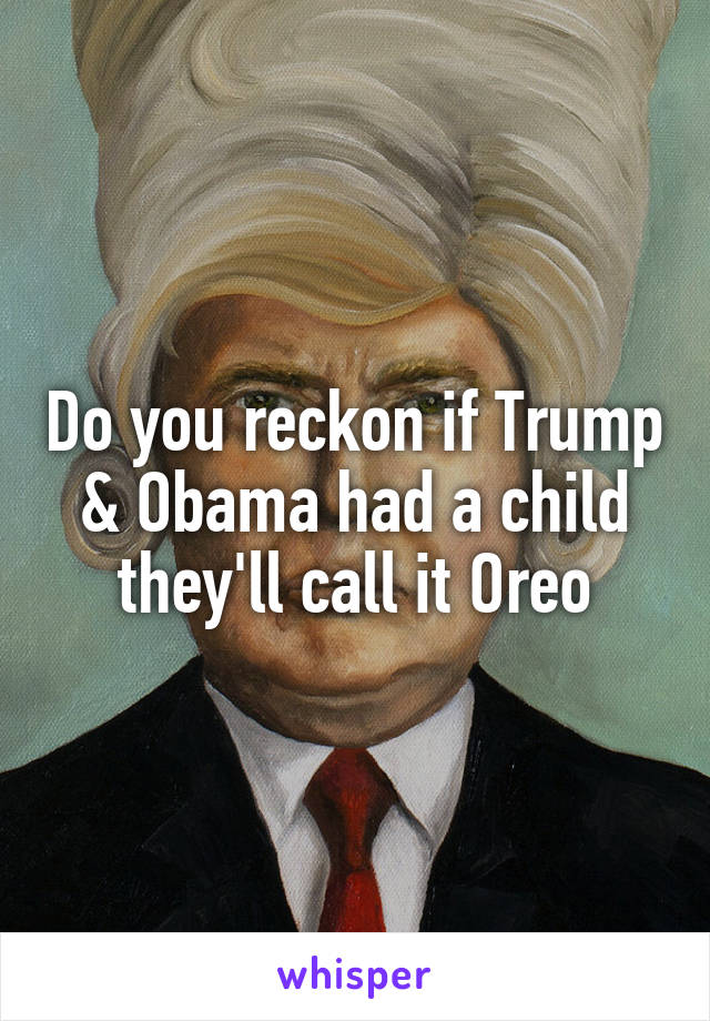 Do you reckon if Trump & Obama had a child they'll call it Oreo
