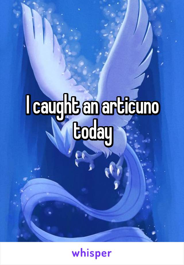 I caught an articuno today
