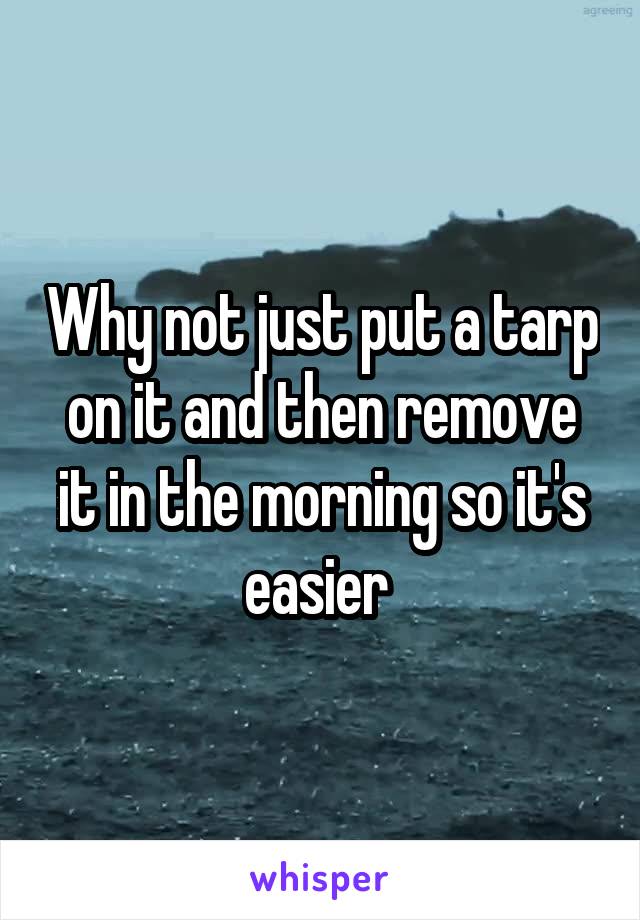Why not just put a tarp on it and then remove it in the morning so it's easier 