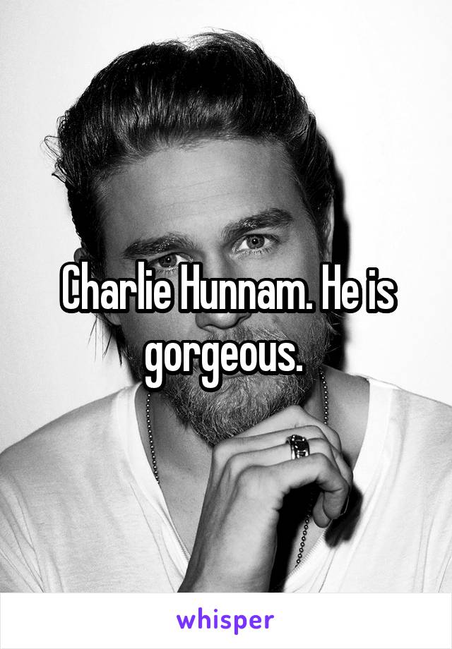 Charlie Hunnam. He is gorgeous. 